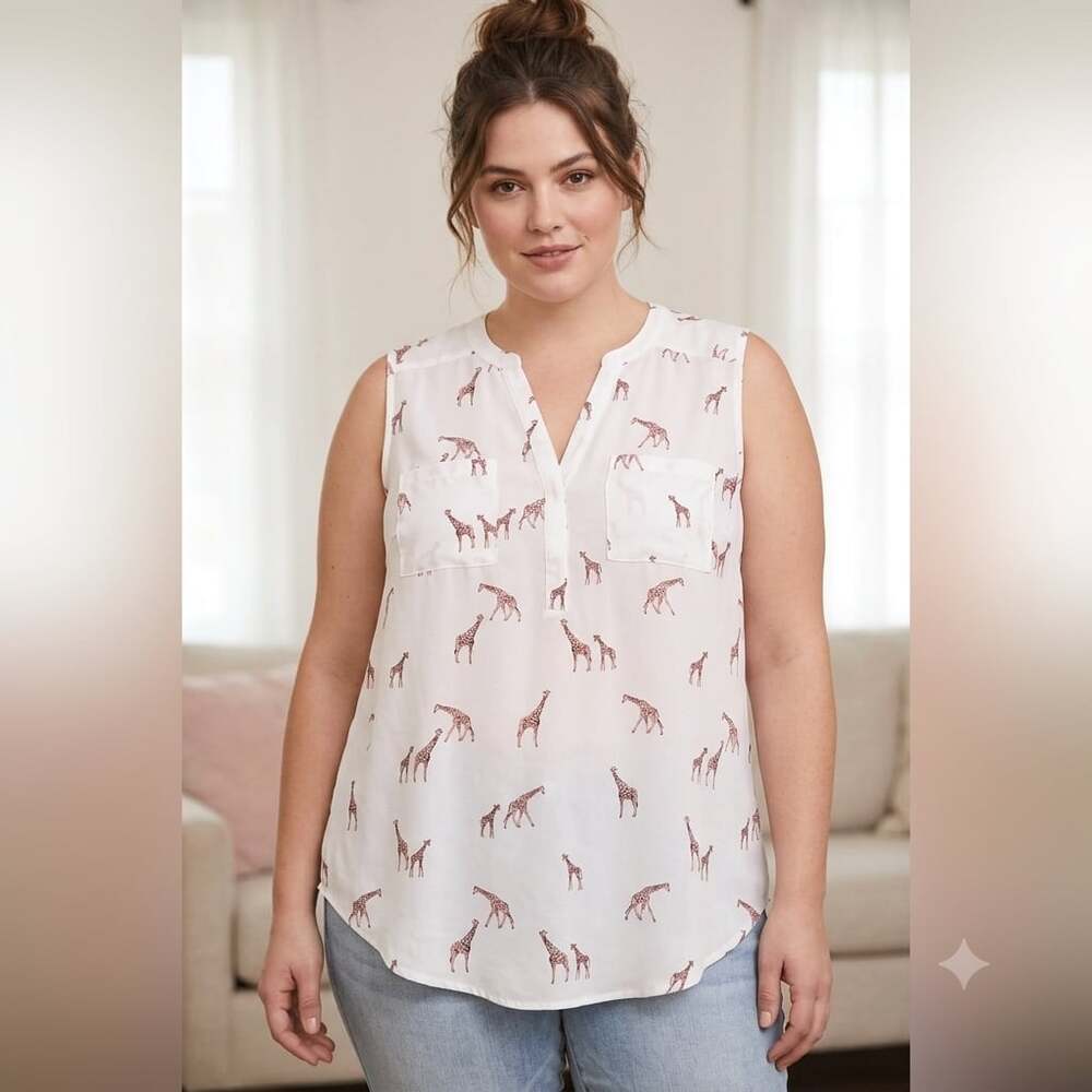 Giraffe Standing All-Over Women's Blouse Z130JC